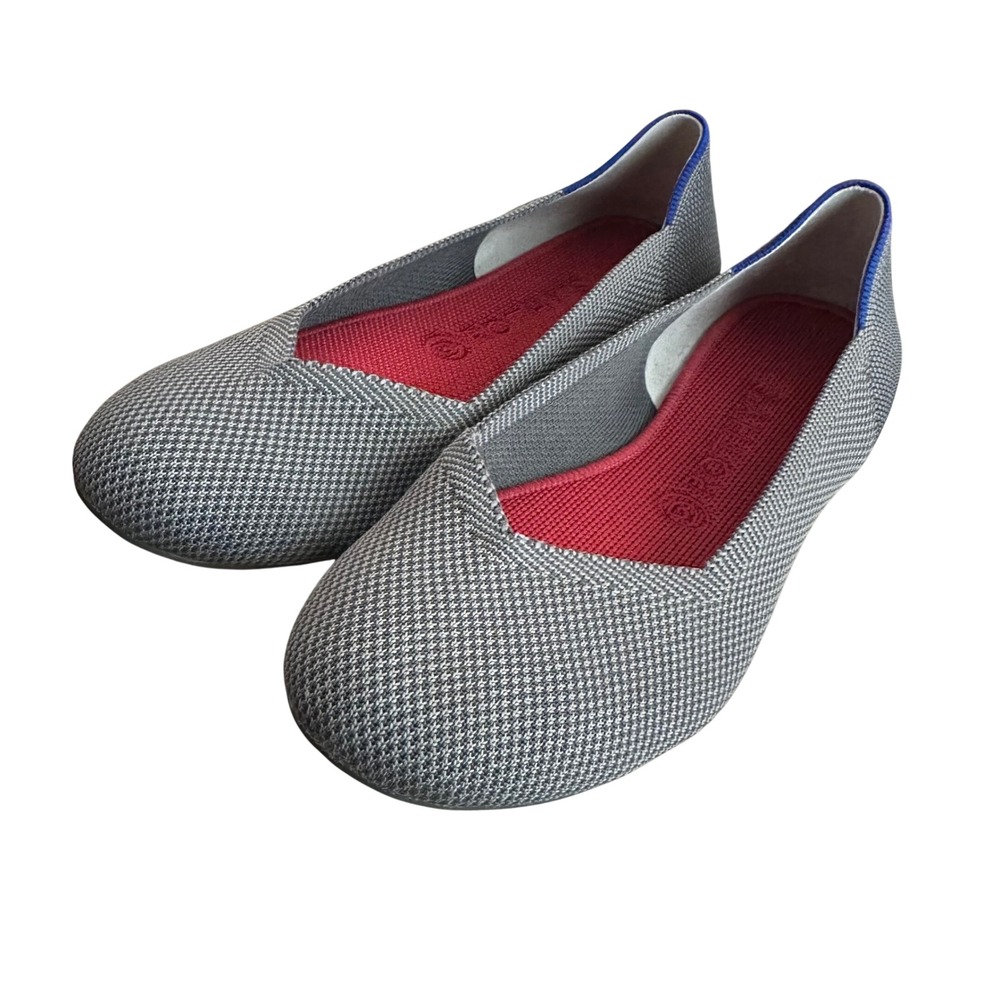 Rothy's The Flat 9.5 Charcoal Gray Round Toe Knit Ballet Flats Office Casual - Picture 2 of 11